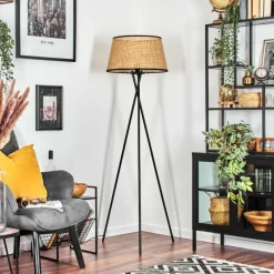 Luminaires Scandinaves-hofstein Ramila Lampadaire Écru, Noir, 1 lumière