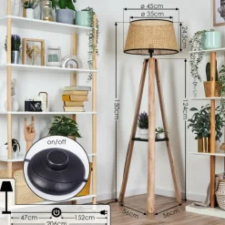 Luminaires Scandinaves-hofstein Ramila Lampadaire Écru, Noir, 1 lumière