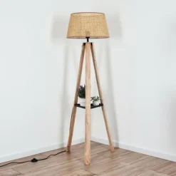 Luminaires Scandinaves-hofstein Ramila Lampadaire Écru, Noir, 1 lumière