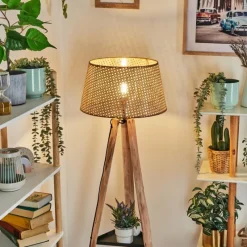 Luminaires Scandinaves-hofstein Ramila Lampadaire Écru, Noir, 1 lumière