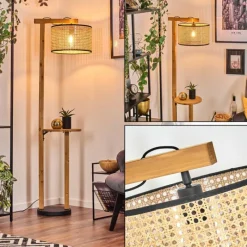 Luminaires Scandinaves-hofstein Ramila Lampadaire Écru, Noir, 1 lumière