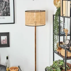 Luminaires Scandinaves-hofstein Ramila Lampadaire Écru, Noir, 1 lumière