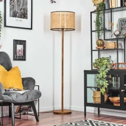 Luminaires Scandinaves-hofstein Ramila Lampadaire Écru, Noir, 1 lumière