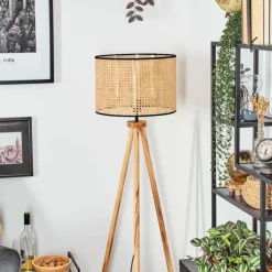 Luminaires Scandinaves-hofstein Ramila Lampadaire Écru, Noir, 1 lumière