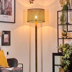 Luminaires Scandinaves-hofstein Ramila Lampadaire Écru, Noir, 1 lumière