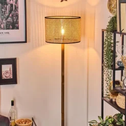 Luminaires Scandinaves-hofstein Ramila Lampadaire Écru, Noir, 1 lumière