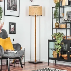 Luminaires Scandinaves-hofstein Ramila Lampadaire Écru, Noir, 1 lumière