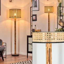 Luminaires Scandinaves-hofstein Ramila Lampadaire Écru, Noir, 1 lumière