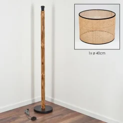 Luminaires Scandinaves-hofstein Ramila Lampadaire Écru, Noir, 1 lumière