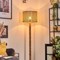 Luminaires Scandinaves-hofstein Ramila Lampadaire Écru, Noir, 1 lumière