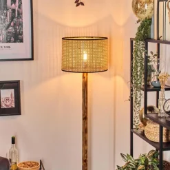 Luminaires Scandinaves-hofstein Ramila Lampadaire Écru, Noir, 1 lumière