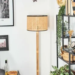 Luminaires Scandinaves-hofstein Ramila Lampadaire Écru, Noir, 1 lumière