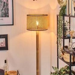 Luminaires Scandinaves-hofstein Ramila Lampadaire Écru, Noir, 1 lumière