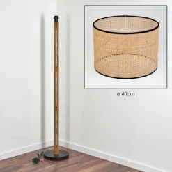 Luminaires Scandinaves-hofstein Ramila Lampadaire Écru, Noir, 1 lumière