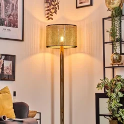 Luminaires Scandinaves-hofstein Ramila Lampadaire Écru, Noir, 1 lumière