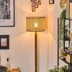 Luminaires Scandinaves-hofstein Ramila Lampadaire Écru, Noir, 1 lumière