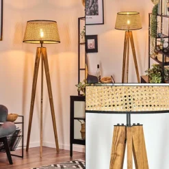 Luminaires Scandinaves-hofstein Ramila Lampadaire Écru, Noir, 1 lumière