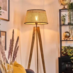 Luminaires Scandinaves-hofstein Ramila Lampadaire Écru, Noir, 1 lumière