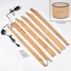 Luminaires Scandinaves-hofstein Ramila Lampadaire, Liseuse Écru, Noir, 1 lumière