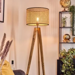 Luminaires Scandinaves-hofstein Ramila Lampadaire, Liseuse Écru, Noir, 1 lumière