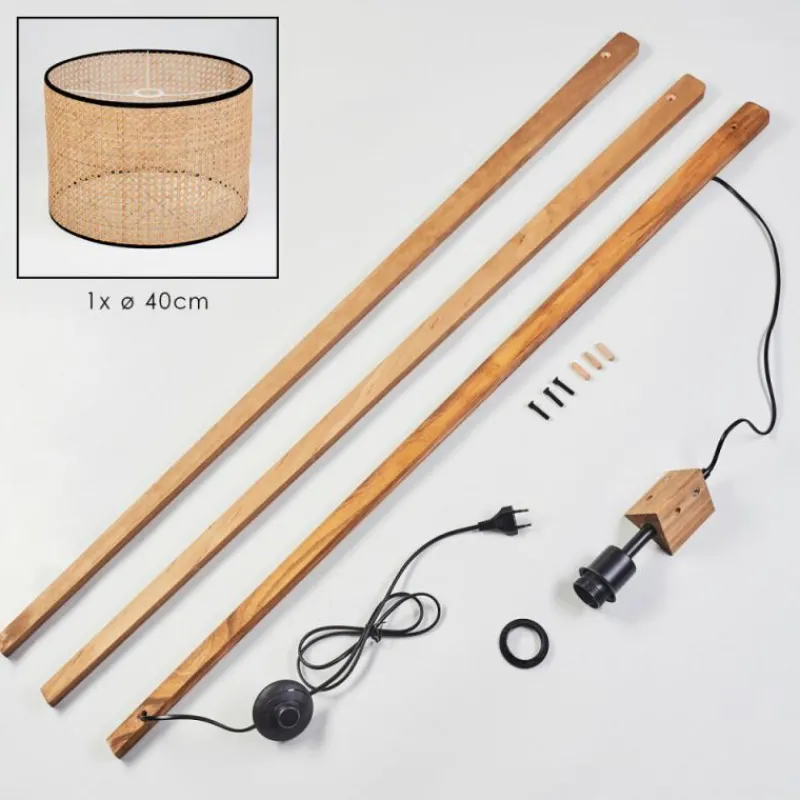 hofstein Ramila Lampadaire, Liseuse Écru, Noir, 1 lumière