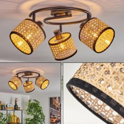 Luminaires Scandinaves-hofstein Ramila Plafonnier Noir, 3 lumières