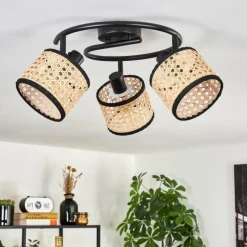 Luminaires Scandinaves-hofstein Ramila Plafonnier Noir, 3 lumières