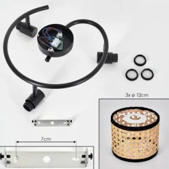 Luminaires Scandinaves-hofstein Ramila Plafonnier Noir, 3 lumières
