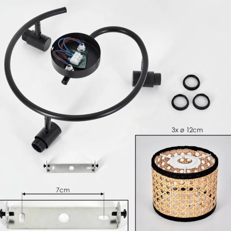 Luminaires Scandinaves-hofstein Ramila Plafonnier Noir, 3 lumières