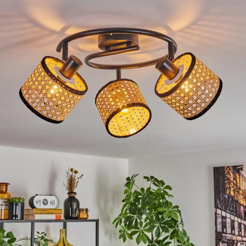 Luminaires Scandinaves-hofstein Ramila Plafonnier Noir, 3 lumières