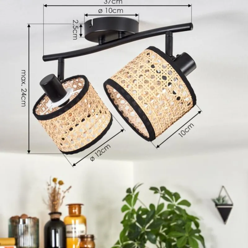 Luminaires Scandinaves-hofstein Ramila Plafonnier Noir, 2 lumières