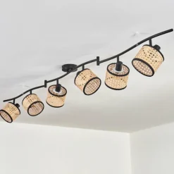 Lampes En Tissu-hofstein Ramila Plafonnier Noir, 6 lumières