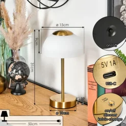 hofstein Rands Lampe à poser LED Laiton, 1 lumière