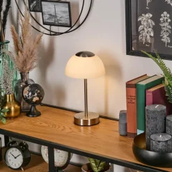 hofstein Rands Lampe à poser LED Nickel mat, 1 lumière