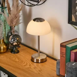 hofstein Rands Lampe à poser LED Nickel mat, 1 lumière