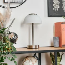 hofstein Rands Lampe à poser LED Nickel mat, 1 lumière