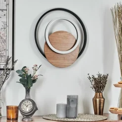 Luminaires Scandinaves-hofstein Rapoila Applique murale LED Couleur bois, Noir, 1 lumière