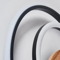 Luminaires Scandinaves-hofstein Rapoila Applique murale LED Couleur bois, Noir, 1 lumière