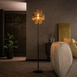 hofstein Reimonde Lampadaire Brun, Noir, 1 lumière* Lampadaires Et Lampes Sur Pied