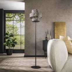 hofstein Reimonde Lampadaire Brun, Noir, 1 lumière* Lampadaires Et Lampes Sur Pied