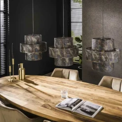 hofstein Reimonde Suspension Brun, Noir, 3 lumières* Suspensions