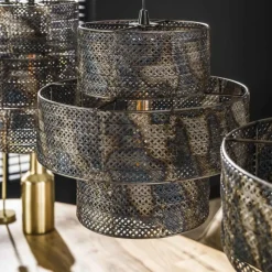 hofstein Reimonde Suspension Brun, Noir, 3 lumières* Suspensions