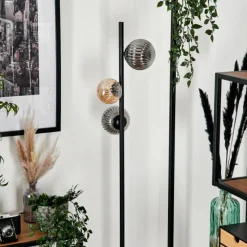 hofstein Remaisnil Lampadaire Ambre, Fumé, 3 lumières