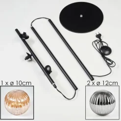 hofstein Remaisnil Lampadaire Ambre, Fumé, 3 lumières