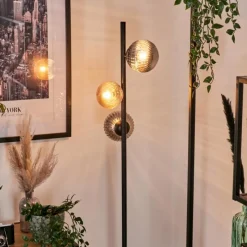 hofstein Remaisnil Lampadaire Ambre, Fumé, 3 lumières