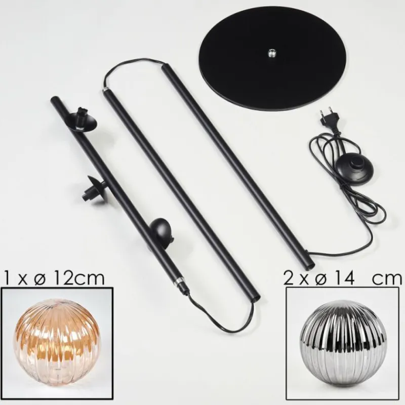 hofstein Remaisnil Lampadaire Ambre, Fumé, 3 lumières