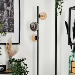 hofstein Remaisnil Lampadaire Ambre, Fumé, 3 lumières