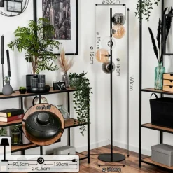 Suspension Verre Fumé-hofstein Remaisnil Lampadaire Ambre, Clair, Fumé, 5 lumières