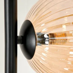 hofstein Remaisnil Lampadaire Noir, 3 lumières