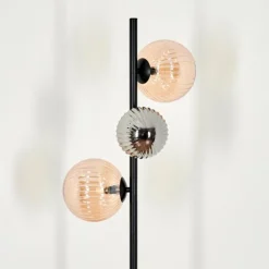 hofstein Remaisnil Lampadaire Noir, 3 lumières